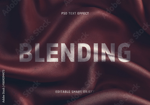 Fabric Blend Text Effect PSD