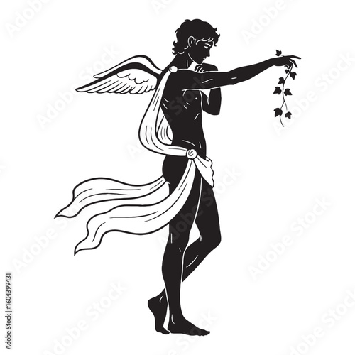 Wallpaper Mural Yearning Pothos black vector graphic, reflecting his profound and emotional nature – Pothos silhouette – Pothos Vector – Silhouette of Pothos – Greek god silhouette

 Torontodigital.ca