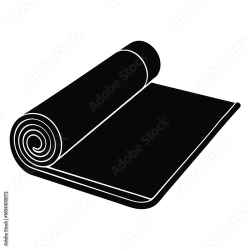 isolated yoga mat on white background