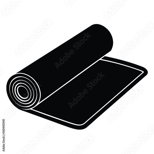isolated yoga mat on white background