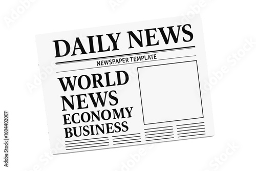 Daily newspaper vector mockup template. Blank daily news publication with copy space for text and images. Concept for journalism, media, press, and communication.