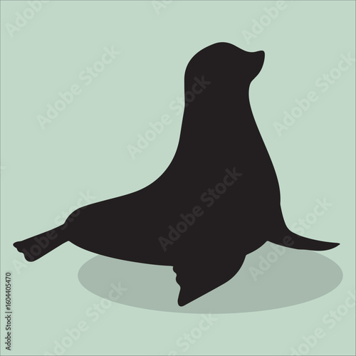 Sea lion Silhouette Vector Icon Isolated Illustration