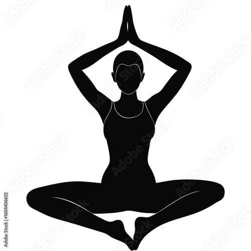 isolated yoga teacher pose demo on white background