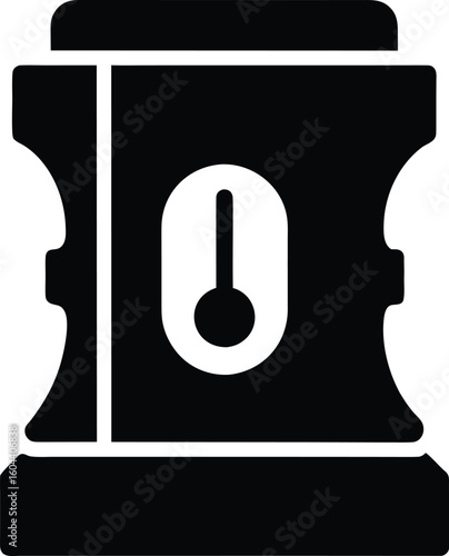 Solid Flat Pencil Sharpener Silhouette