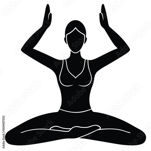 isolated yoga teacher pose demo on white background