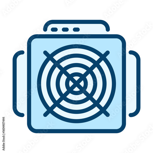 ASIC miner icon. Crypto mining icon. Filled outline icon. Vector icon with editable stroke. Isolated on transparent background.