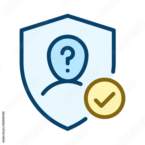 Anonymous identity icon. Filled outline icon. Vector icon with editable stroke. Isolated on transparent background.