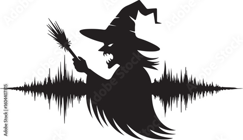 Witch, Sound, Icon, Music, Horror, Halloween, Scream, Magic, vector, silhouette