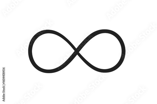 Infinity symbol vector icon. Minimalist sign of endlessness, eternity, and continuity. Elegant loop design for concepts like forever, limitlessness, and eternal love.