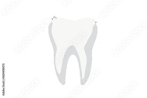 Healthy white clean tooth with sparkle effect vector illustration. Dental care and oral hygiene concept. Dentistry and stomatology symbol. Tooth whitening and enamel protection.
