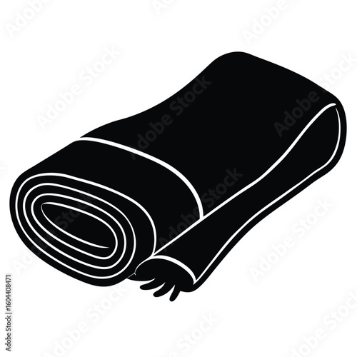 isolated yoga towel on white background