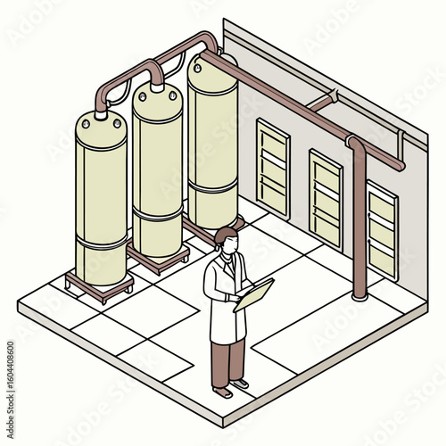 Engineer supervising uranium enrichment process inside a classified nuclear facility designed for clean energy and scientific discovery.
