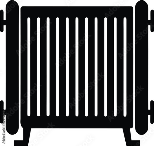 Solid Flat Radiator Heater Silhouette