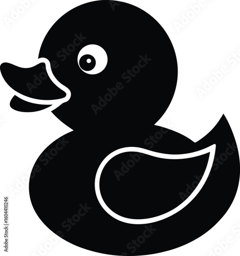 Solid Rubber Duck Baby Icon Silhouette