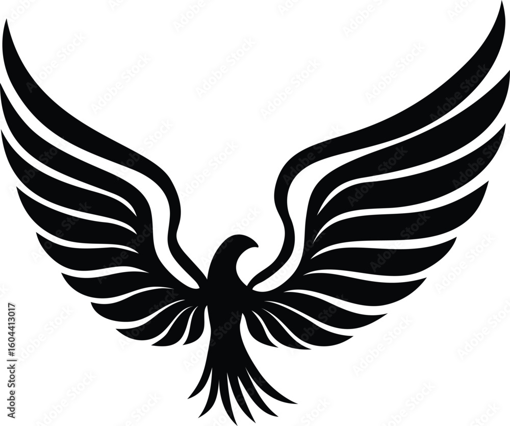 Fototapeta premium Stylized silhouette of a phoenix bird