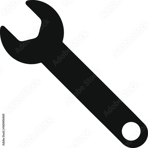 Solid Flat Minimal Tool Wrench Silhouette