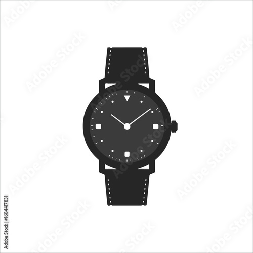 Classic black wristwatch with simple design