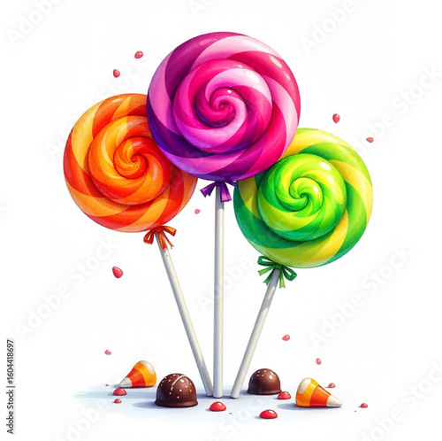 Colorful Halloween lollipops.