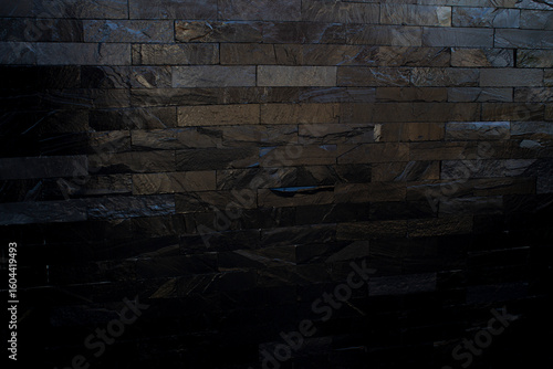 black brick wall of panoramic view in high resolution