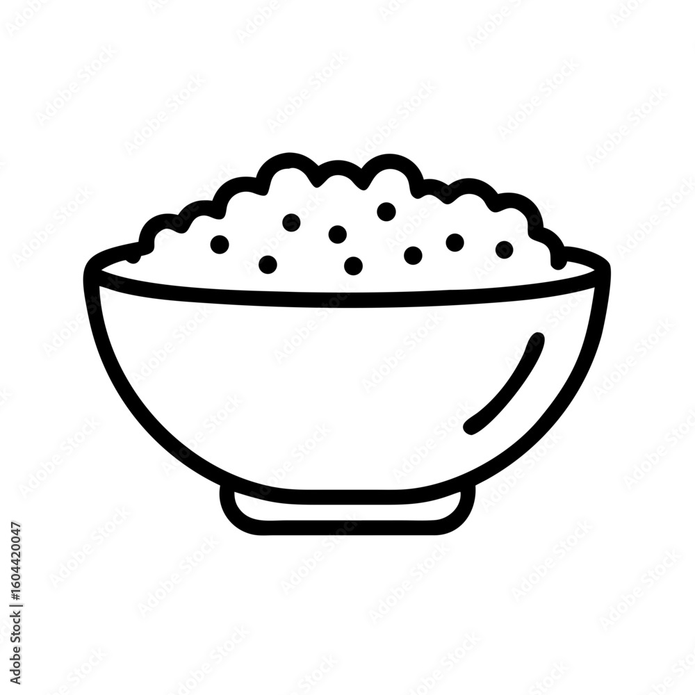 Quinoa Bowl Line Art the Concept of Healthy Grain for Wellness Blogs, Nutrition Websites, Recipe Cards, Dietary Education, and Food Awareness Quinoa Bowl Line Art the Concept of Healthy Grain for Wellness Blogs, Nutrition Websites, Recipe Cards, Dietary Education, and Food Awareness