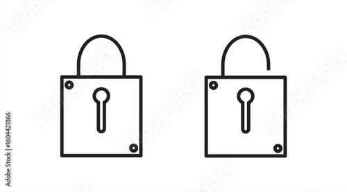Minimalist padlock icon design, vector illustration