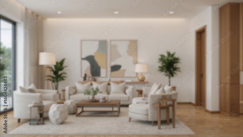 Fototapeta premium Softly blurred sleek living space background