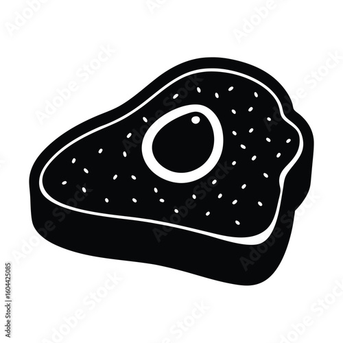 Nutritionist element isolated avocado toast on white background