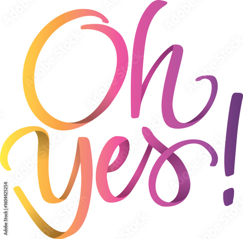 Oh yes. Ribbon lettering with colorful blending effect.