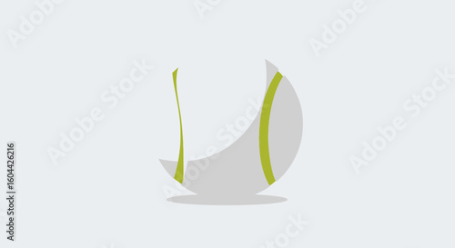 Minimalist Tennis Ball Illustration with Lime Green Accents on a Serene Grey Background aesthetic sport dynamic competitive recreational athletic
