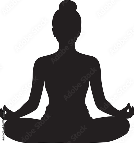 Woman Meditating Silhouette