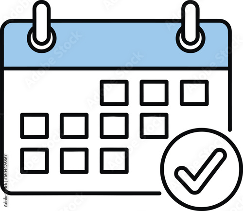 Completed Schedule Icon: Modern Flat Design