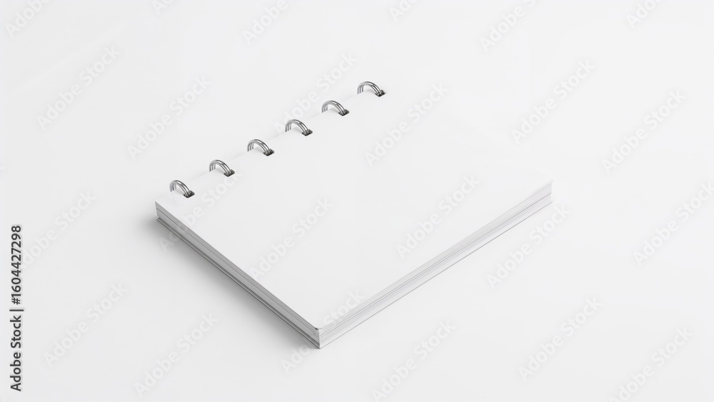 Empty notebook with three-ring binder holes on a white background Empty notebook with three-ring binder holes on a white background