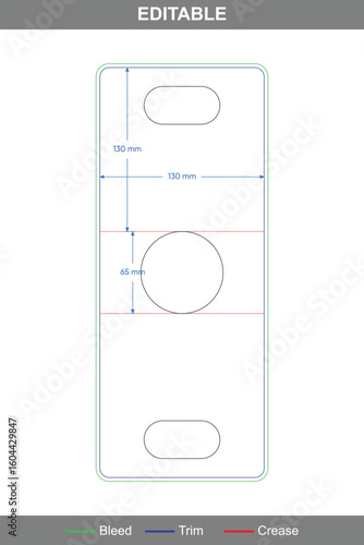 Editable dieline templates for paper cup holder and tote bag handles with bleed, trim, and crease lines ideal for packaging customization and professional printing in retail and manufacturing