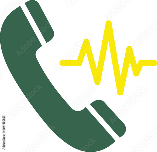 Incoming Call: Green Phone Icon Graphic