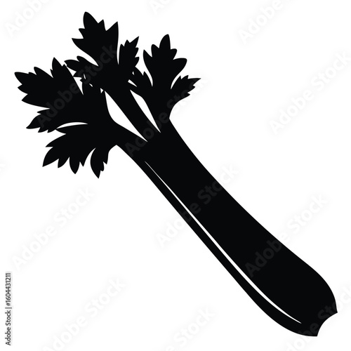 Nutritionist element isolated celery stick on white background
