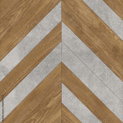 Modern seamless geometric pattern with natural textures: marble, wood, stone, cement, terrazzo. Ideal for interior design, wallpaper, packaging, textiles, tiles, and parquet flooring.	
