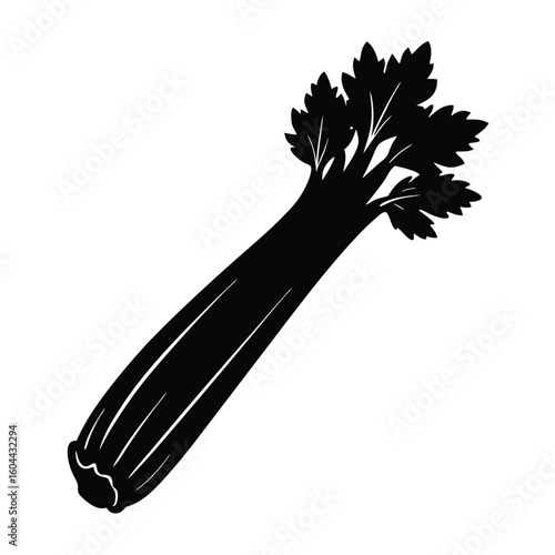 Nutritionist element isolated celery stick on white background