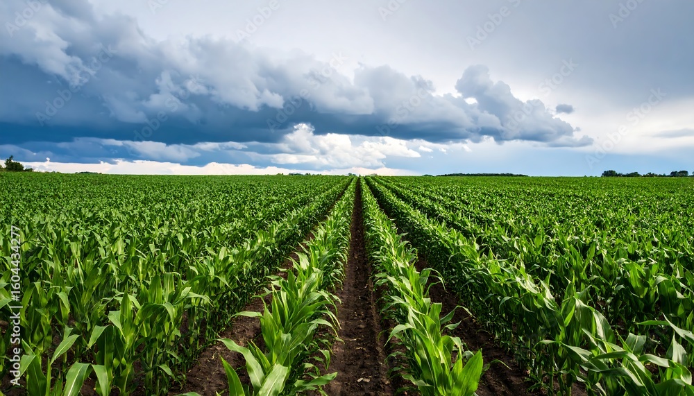 Vast cornfield under a dramatic sky Vast cornfield under a dramatic sky