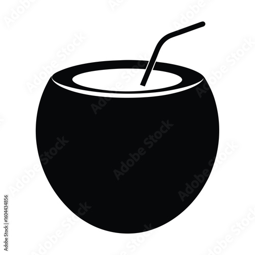 Nutritionist element isolated coconut water on white background