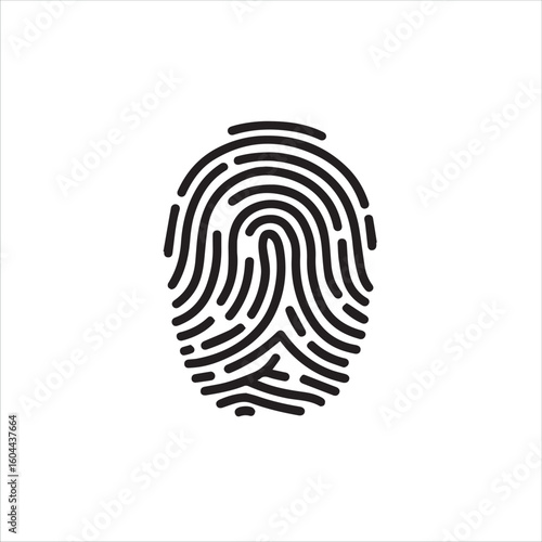Close up of a black fingerprint on a white background