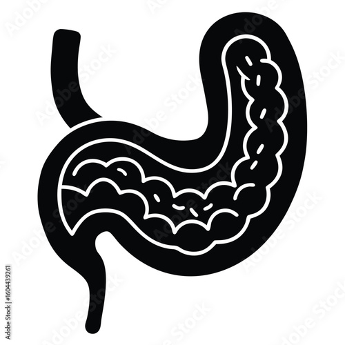 Nutritionist element isolated digestive tract illustration on white background