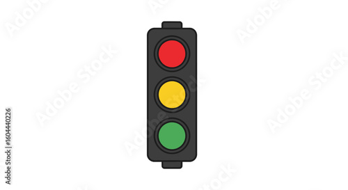 Traffic Signal Icon: A minimalist depiction of a traffic light with red, yellow, and green lights signaling road safety and traffic management
