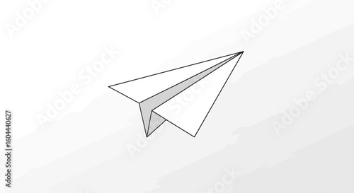 Minimalistic Paper Airplane Illustration Symbolizing Dreams and Aspirations Conceptually Representing Freedom