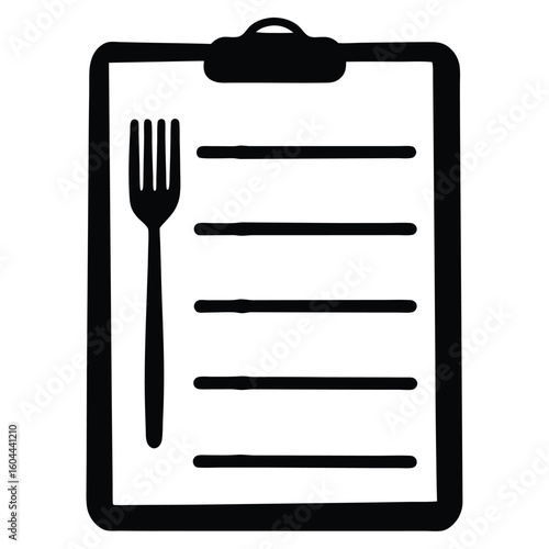Nutritionist element isolated eating plan sheet on white background