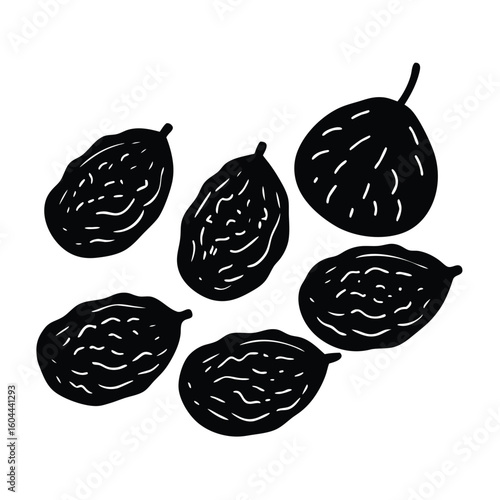 Nutritionist element isolated dried fruits on white background