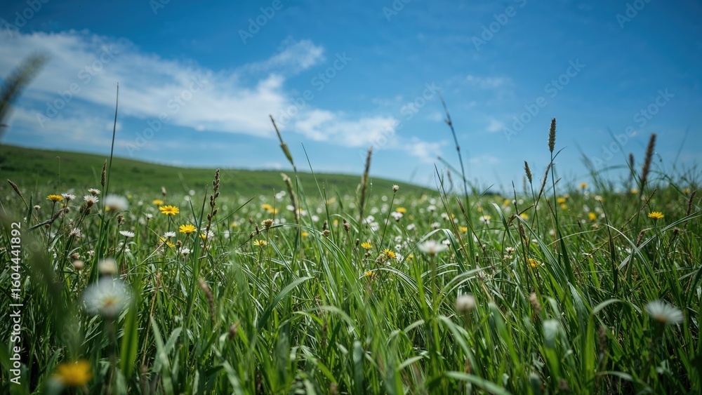 Obraz premium Plants surrounding a green patch