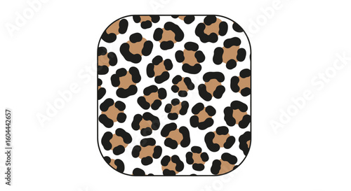 Classic Leopard Pattern Design with Rounded Edges for Contemporary Applications, Perfect for Fashion, Textiles, and Digital Art Projects requiring