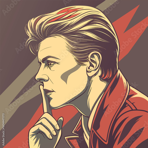  man's face illustration with a cigarette, showcasing fashion and glamour