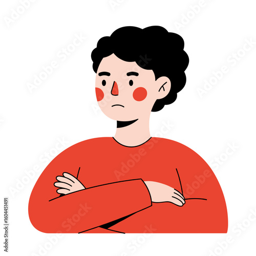 vector illustration of a person with resentment and anxiety