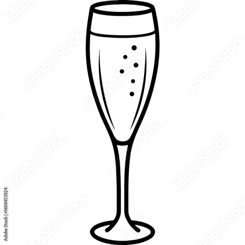 Champagne Flute  AI format, perfect for party, bar, and drink-themed designs. 